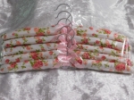 Satin Coat Hangers Pack 5 Floral 2